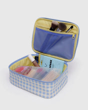 Load image into Gallery viewer, Cosmetic or Storage Case (SMALL) - Light Blue Gingham