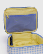 Load image into Gallery viewer, Cosmetic or Storage Case (SMALL) - Light Blue Gingham