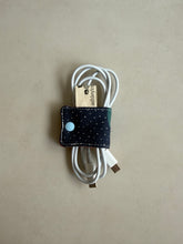 Load image into Gallery viewer, Handmade Fabric Cable Tie (Rectangle - Geo Polka)