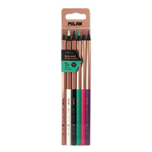 Load image into Gallery viewer, Box 6 Hexagonal Colour Pencils Copper, Black Wood with Thick Lead