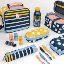 Load image into Gallery viewer, Small isothermal food bag with 1 lunch box (1.5L) Swims, navy blue