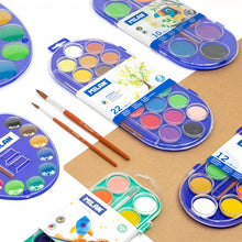 Load image into Gallery viewer, Set of 10 watercolour tablets Ø 45 mm with brush