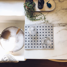 Load image into Gallery viewer, LARGE Tiny X+ Black on Grey Sponge Cloth Mat