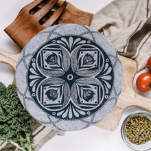 Load image into Gallery viewer, NOLIAH "Vienna" L on Navy Bowl Cover (unwaxed) 10"