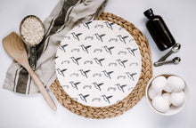 Load image into Gallery viewer, Humming Bird and Flower L Fabric Bowl Cover (unwaxed) 10"