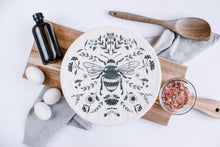 Load image into Gallery viewer, Bee L Fabric Bowl Cover Charcoal (unwaxed) 10"
