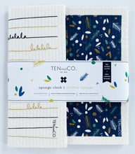 Load image into Gallery viewer, Pine Berry with Falalala Black and Gold Sponge Cloth Gift Set (Set of 2)