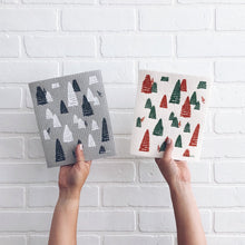 Load image into Gallery viewer, Woods Rust Red and Green Sponge Cloth