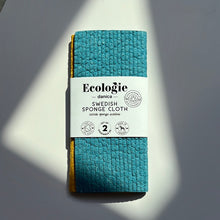 Load image into Gallery viewer, Ocean & Gold Solid Dyed Sponge Cloth