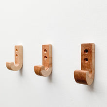 Load image into Gallery viewer, Maple Wall Hooks (Small J Hook)