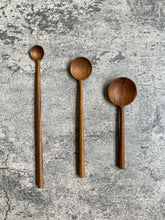 Load image into Gallery viewer, Round Wooden Dessert Spoon
