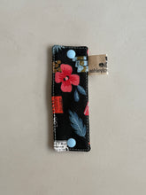 Load image into Gallery viewer, Handmade Fabric Cable Tie (Rectangle - Black Flora)
