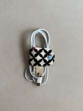 Load image into Gallery viewer, Handmade Fabric Cable Tie (Rounded rectangle - Retro Geo)
