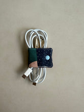 Load image into Gallery viewer, Handmade Fabric Cable Tie (Rectangle - Geo Polka)
