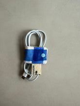 Load image into Gallery viewer, Handmade Fabric Cable Tie (Rectangle - Blue Plaids)
