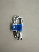 Load image into Gallery viewer, Handmade Fabric Cable Tie (Rectangle - Blue Plaids)
