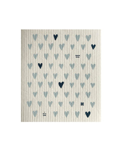 Tiny Hearts Blue Sponge Cloth