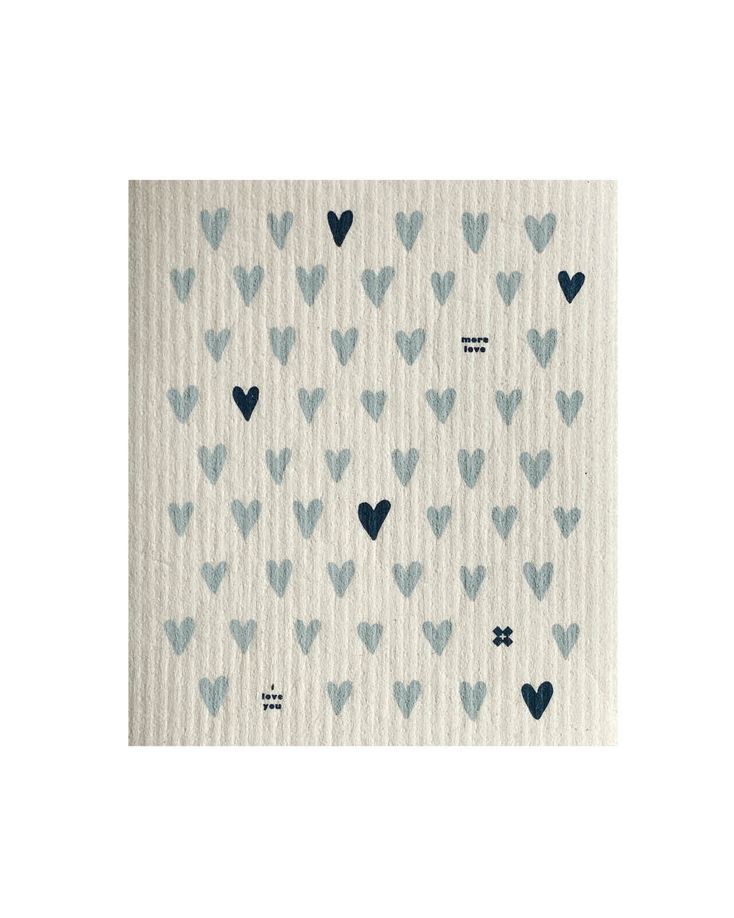 Tiny Hearts Blue Sponge Cloth