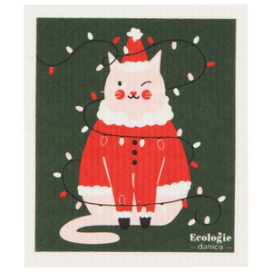 Festive Feline Sponge Cloth