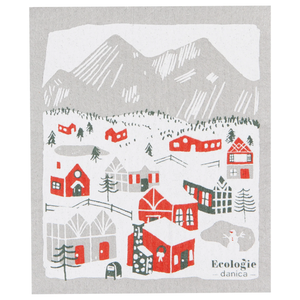 Snowy Village Sponge Cloth