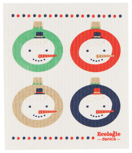 Snowman Ornament Sponge Cloth