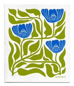 Flower (Dark Green with Electric Blue)