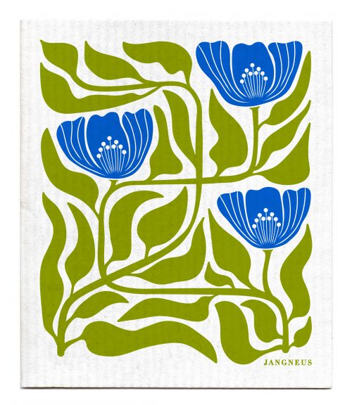 Flower (Dark Green with Electric Blue)