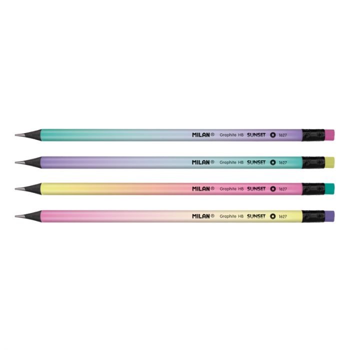 HB graphite pencil with eraser, Sunset series
