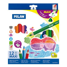 Load image into Gallery viewer, Box 12 MAXI triangular colour pencils + sharpener

