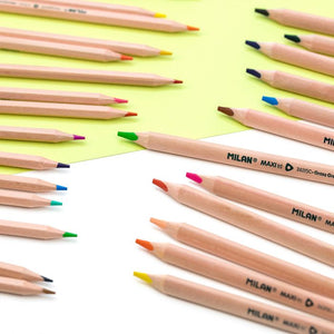 Box 12 MAXI triangular colour pencils, FSC®-certified wood + sharpener