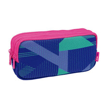 Load image into Gallery viewer, 3-Zip pencil case Knit purple and green
