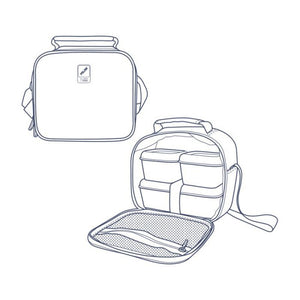 Isothermal food bag with 3 lunch boxes (3.5L) Terrazzo, Beige