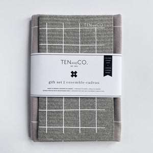Grid White on Warm Grey Gift Set
