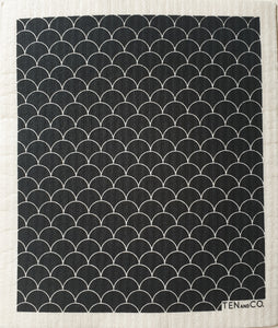Scallop Sponge Cloth (Black)