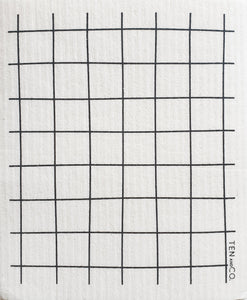 Grid Black Sponge Cloth