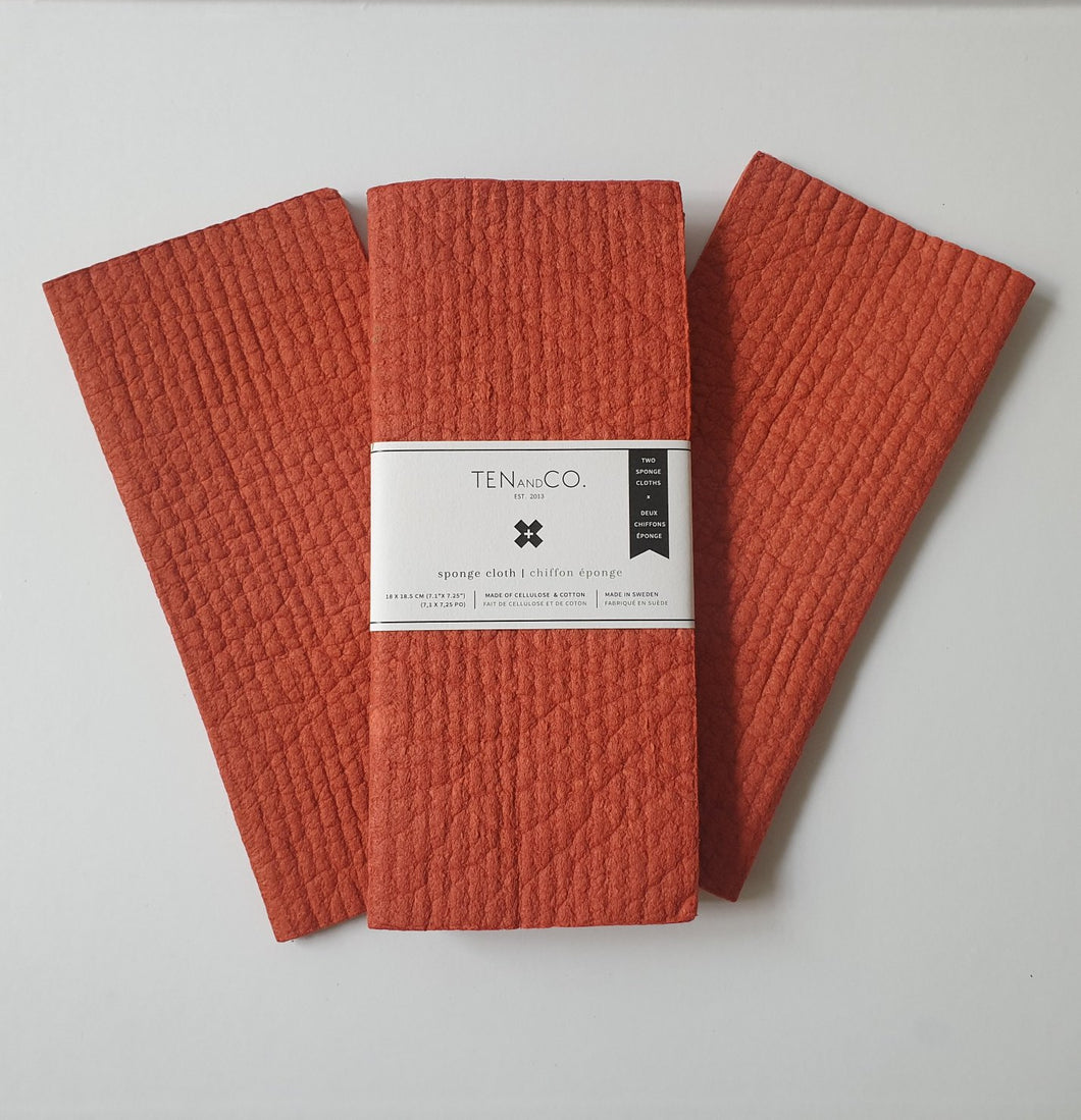 Rust Solid Dyed Sponge Cloth