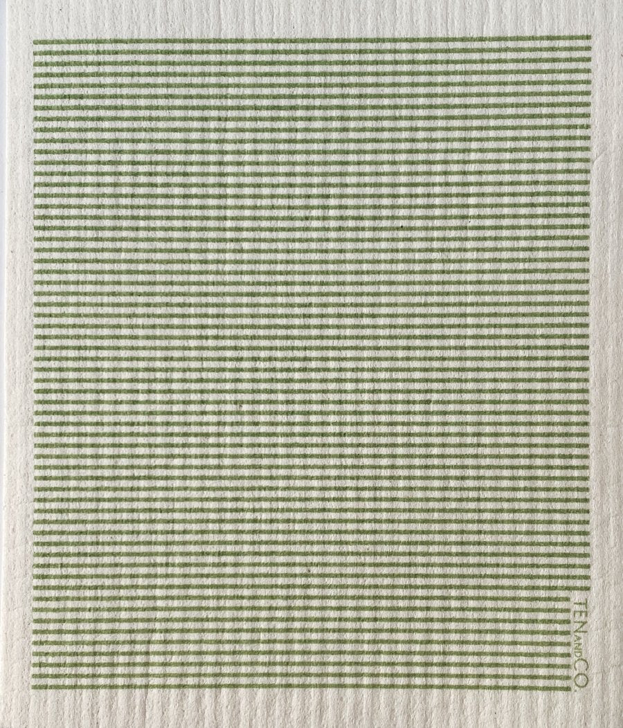 Stripe Sage Sponge Cloth