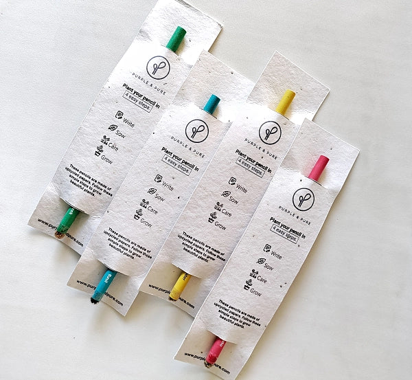 Recycled Paper Plantable Seed Pencils – Set of 4