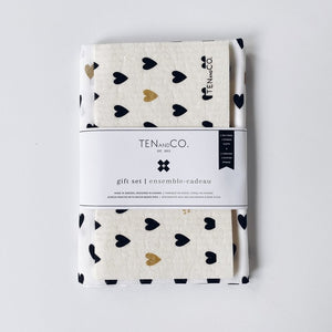 Tiny Hearts Gold and Black Gift Set