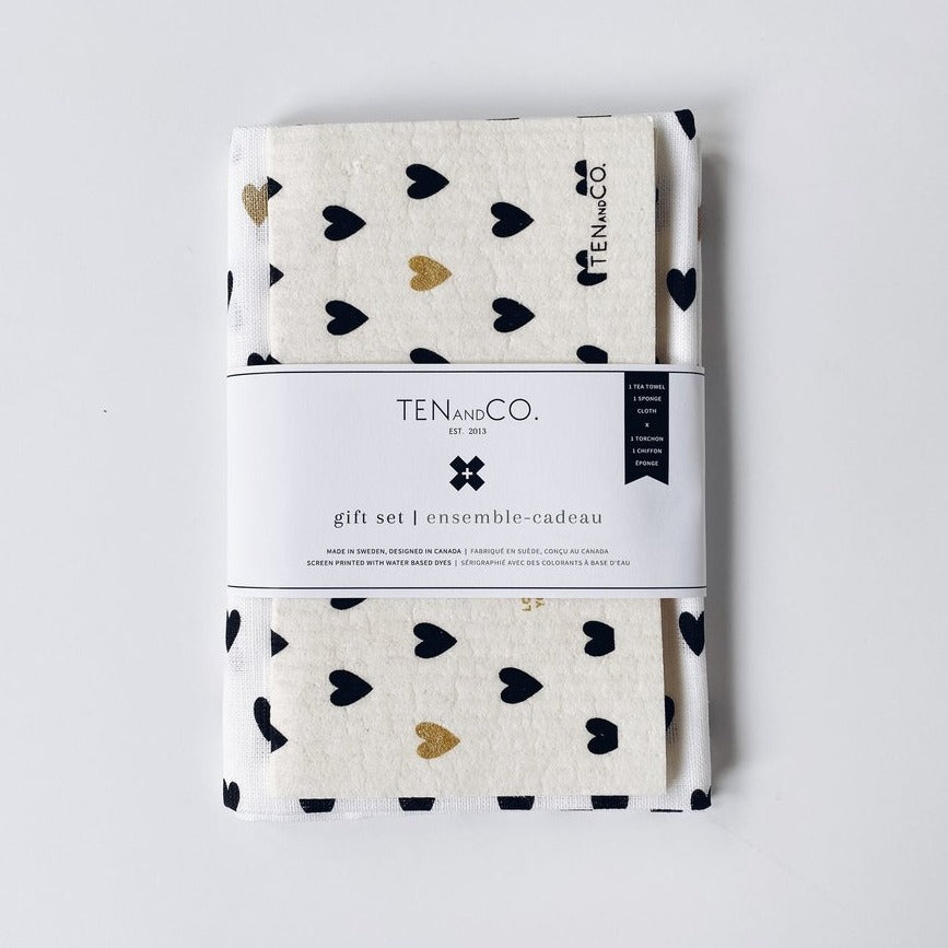 Tiny Hearts Gold and Black Gift Set