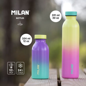 Stainless steel isothermal bottle 354 ml Sunset series, turquoise-lilac