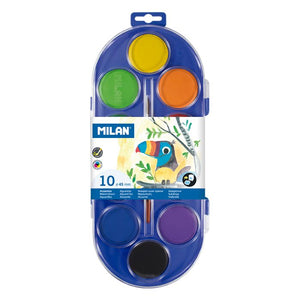 Set of 10 watercolour tablets Ø 45 mm with brush