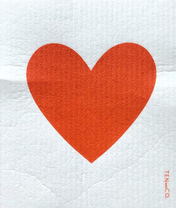 Big Love Red on White Sponge Cloth