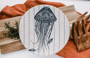 Jellyfish L Fabric Bowl Cover (unwaxed) 10"