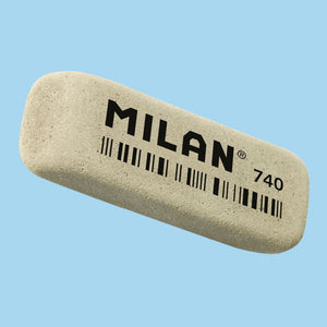 Abrasive Bevelled Rubber Erasers MILAN 740 for Ink, Grey Colour