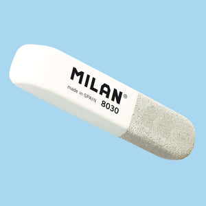 Double Use Bevelled Rubber Erasers MILAN 8030 (white - grey)