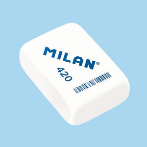 Soft Synthetic Rubber Eraser MILAN 420, rectangular (white or pink)