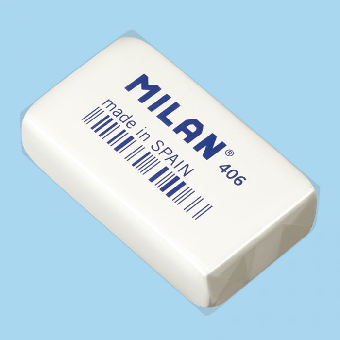 Big, Flexible Soft Synthetic Rubber MILAN 406 Eraser, for cleaning and erasing, industrial type