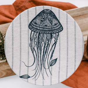 Jellyfish L Fabric Bowl Cover (unwaxed) 10"
