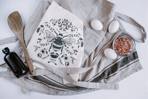 Bee Tea Towel (Charcoal)